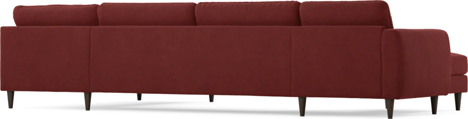Bridge - 3-sits soffa med schäslong vänster och divan höger - Röd