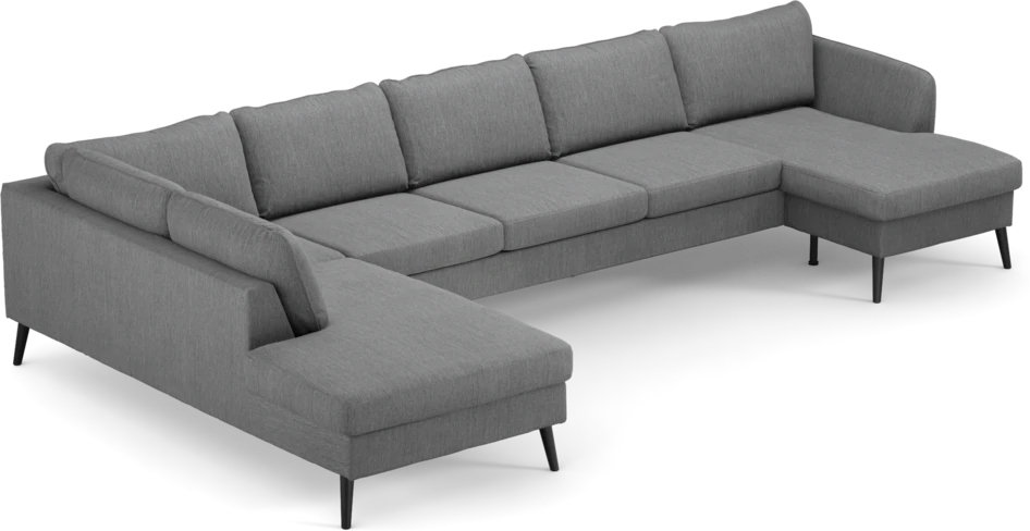 County - 4-sits soffa med divan vänster och schäslong höger - Grå