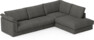 Cherrie Klädsel -  3-sits soffa med divan höger - Grå