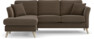 Eden - 2-sits soffa med schäslong - Brun
