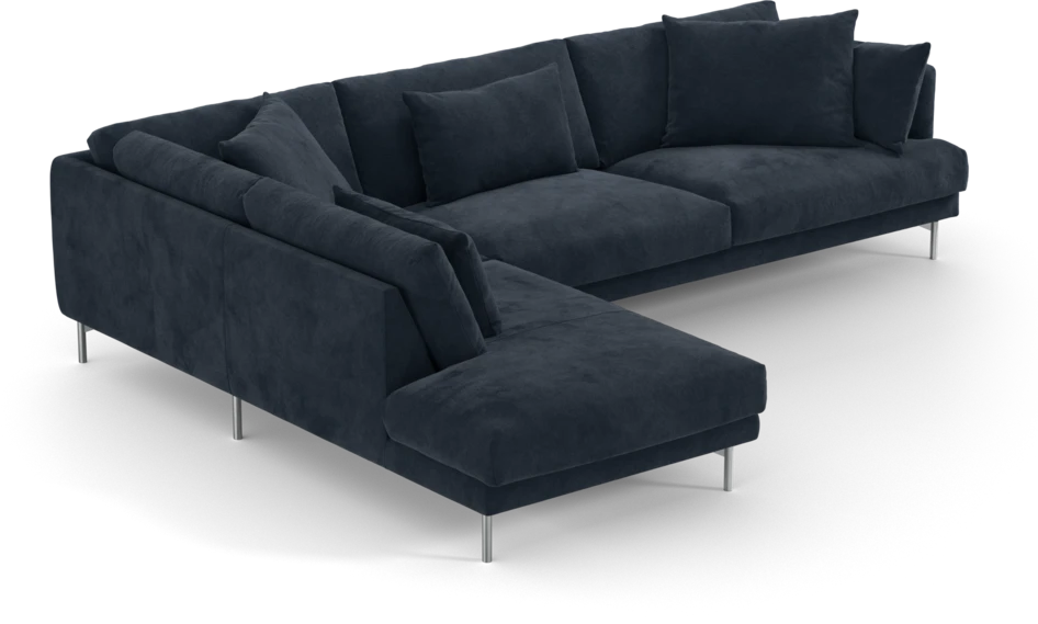 Harper - 3-sits soffa med divan vänster - Blå