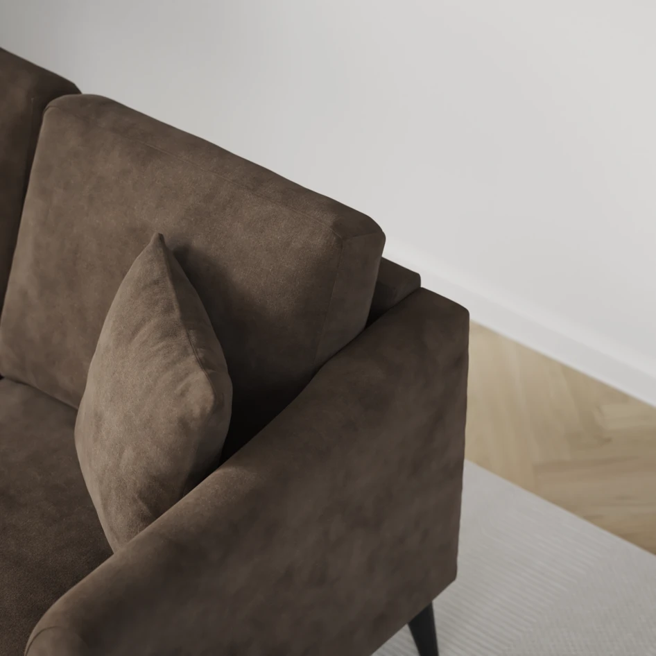 Eden - 3-sits soffa svängd - Brun