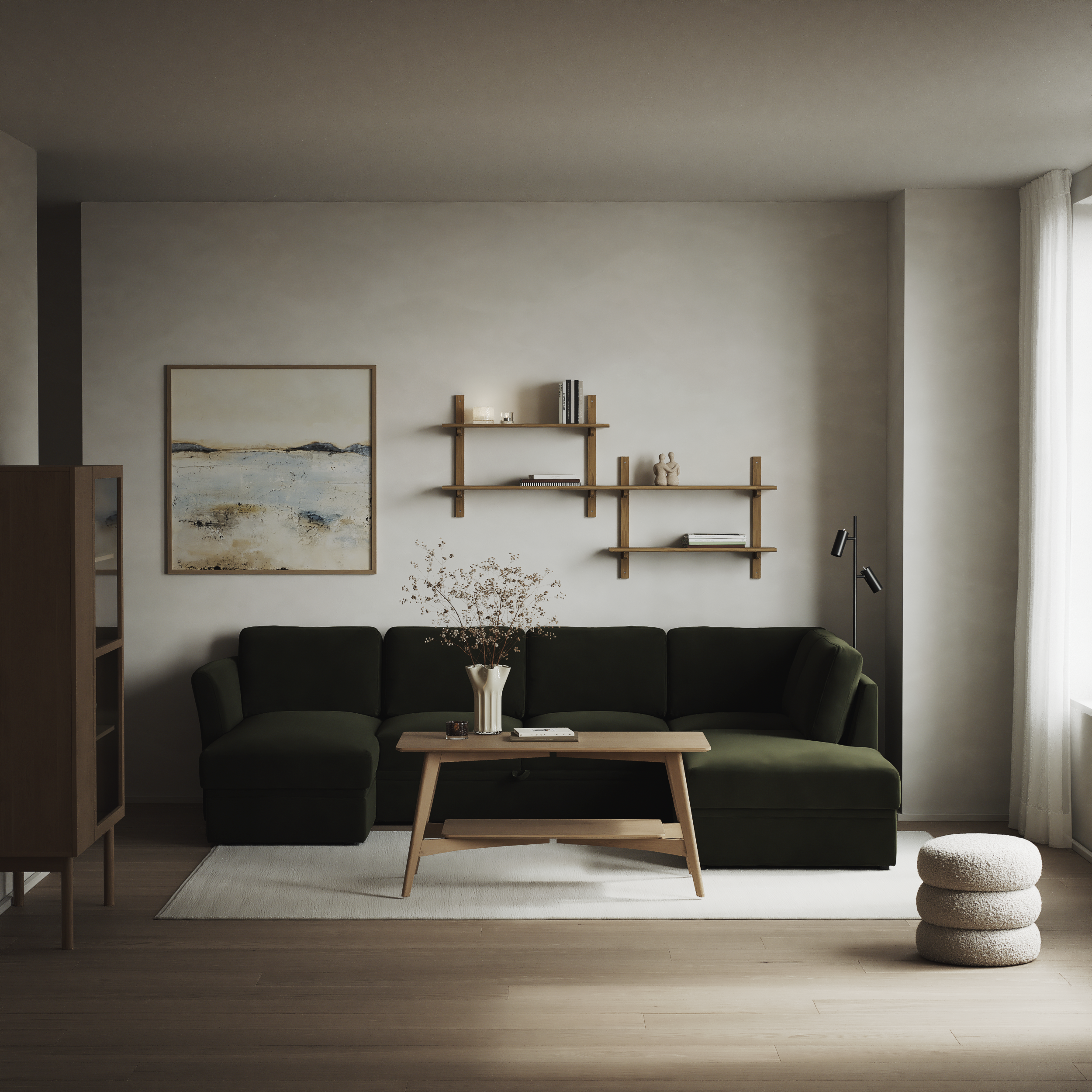 Öland - Bäddsoffa med schäslong vänster och divan höger - inspiration