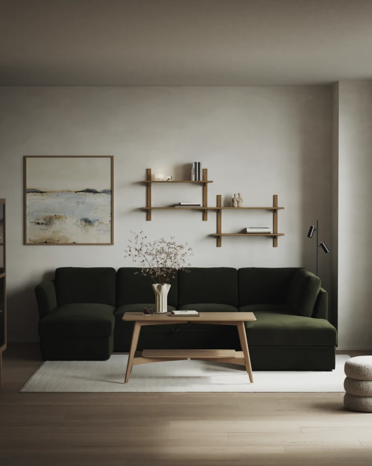 Öland - Bäddsoffa med schäslong vänster och divan höger - inspiration
