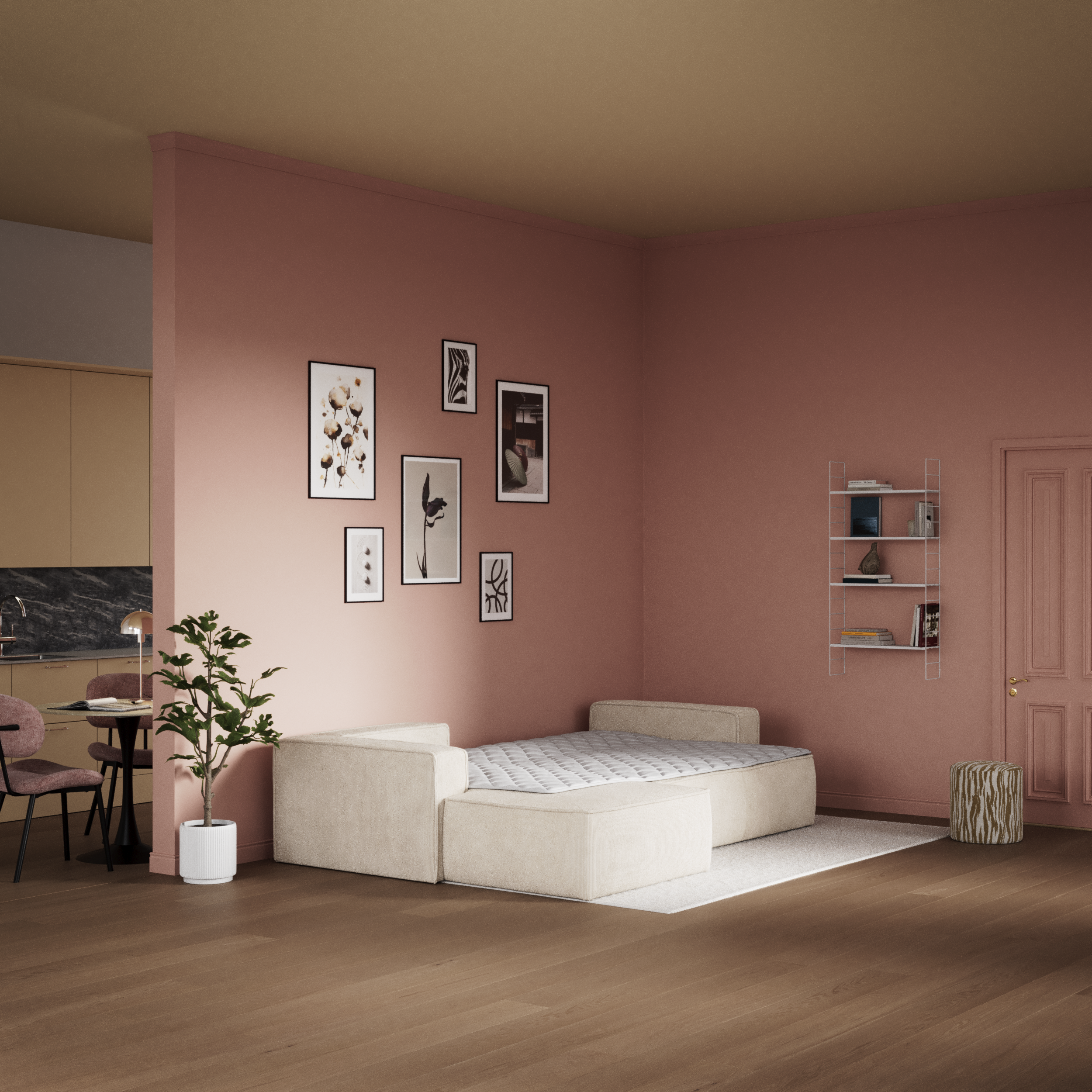 Ide - Bäddsoffa 3-sits med schäslong vänster - inspiration