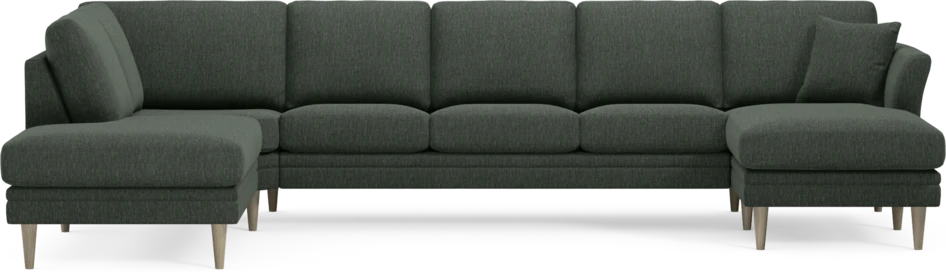 Eden - 3-sits soffa med divan vänster och schäslong höger - Grön