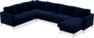 Bridge - Hörnsoffa, 2+3-sits med schäslong höger - Blå
