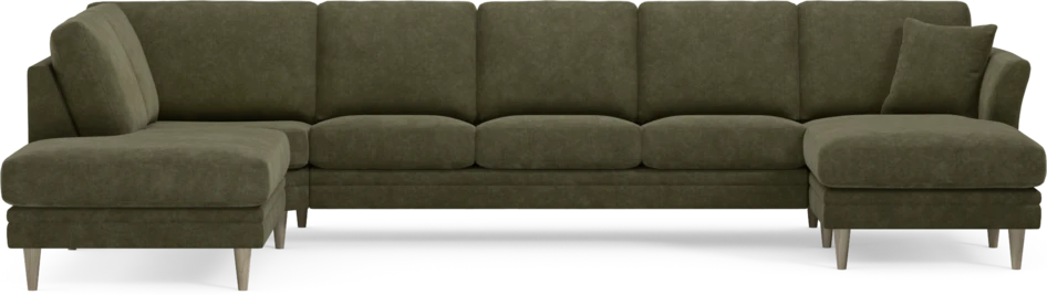 Eden - 3-sits soffa med divan vänster och schäslong höger - Grön