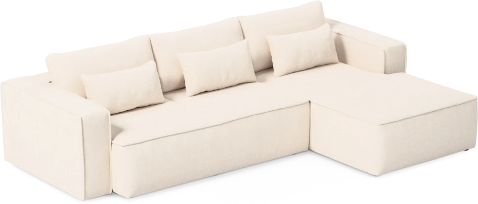 Ide - Bäddsoffa 3-sits med schäslong höger - Vit
