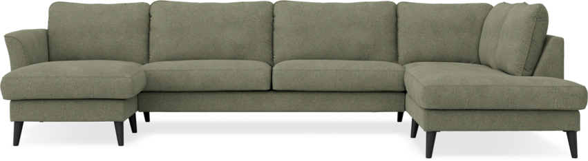 Bridge - 3-sits soffa med schäslong vänster och divan höger - Grön