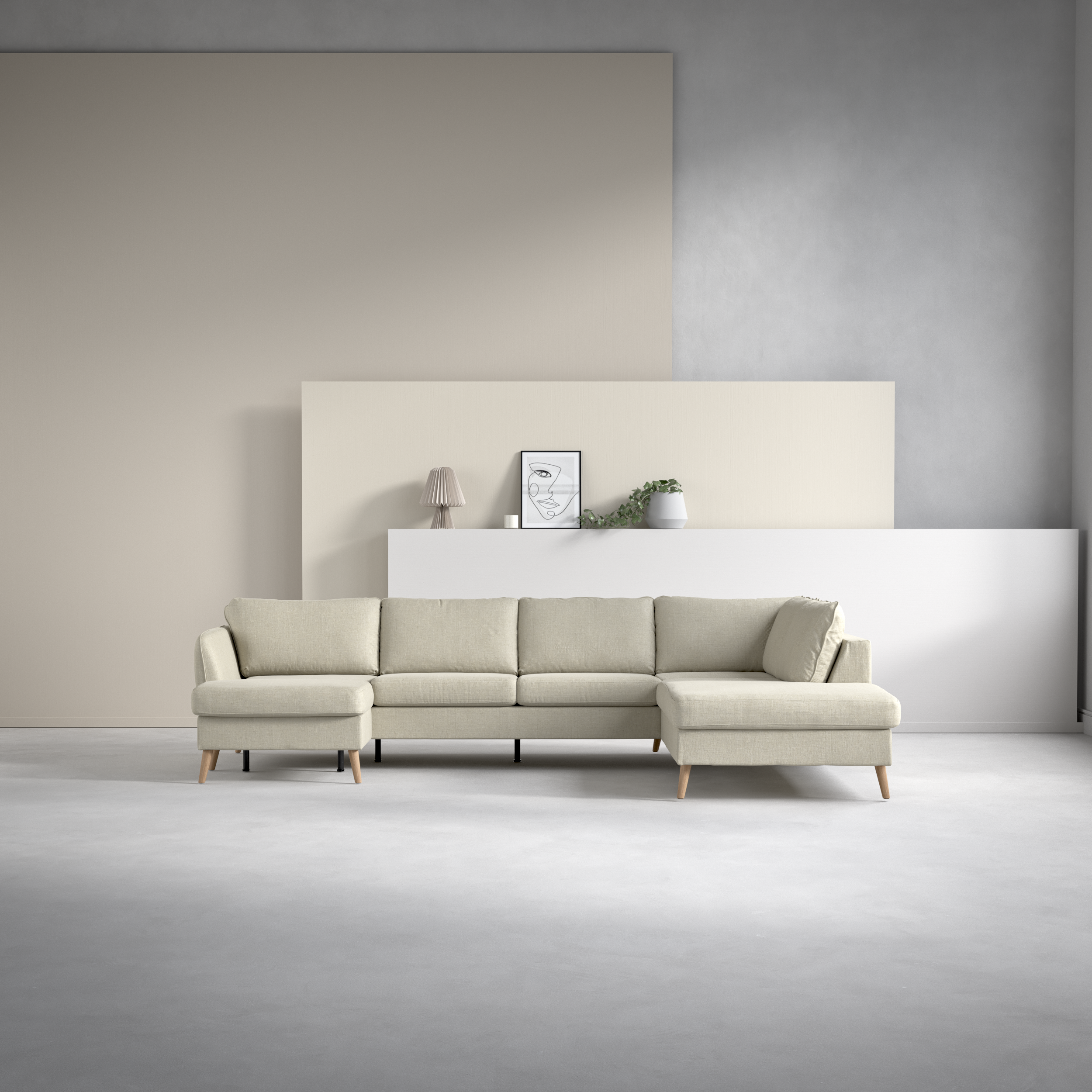 County - 3-sits soffa med schäslong vänster och divan höger - inspiration