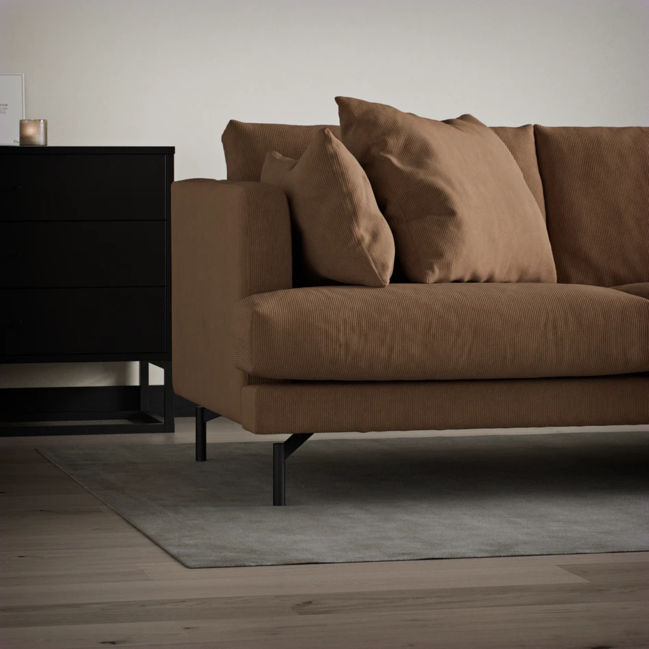 Harper - 4-sits soffa - Gul
