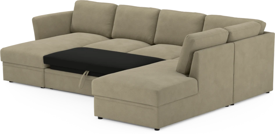 Öland - Bäddsoffa med schäslong vänster och divan höger - Beige