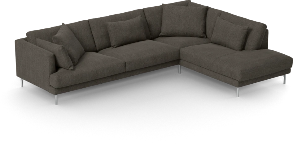 Harper - 3-sits soffa med divan höger - Brun
