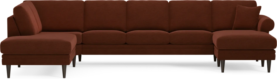 Eden - 3-sits soffa med divan vänster och schäslong höger - Orange
