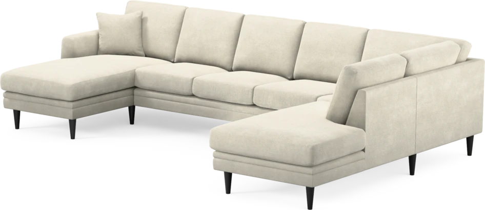 Eden - 3-sits soffa med schäslong vänster och divan höger - Vit