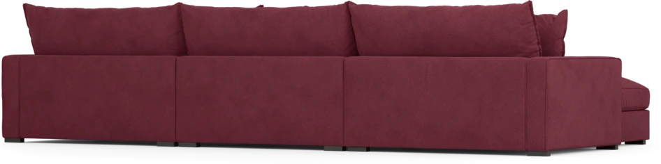 Rossi - 4-sits soffa med schäslong XL vänster - Röd