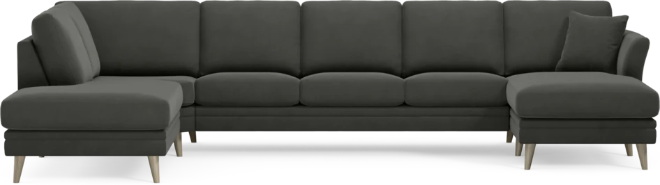 Eden - 3-sits soffa med divan vänster och schäslong höger - Grå