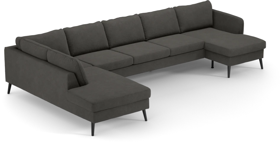 County - 4-sits soffa med divan vänster och schäslong höger - Brun