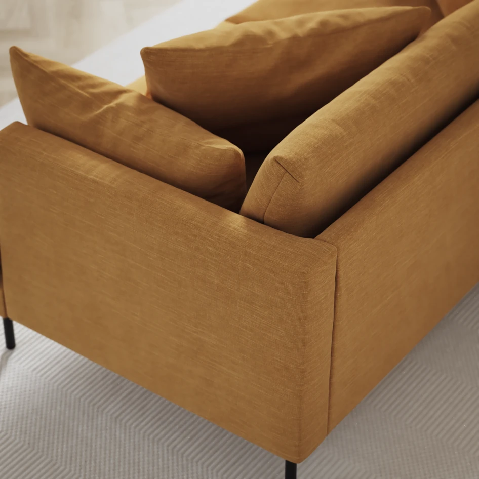 Harper - 3-sits soffa med divan höger - Gul