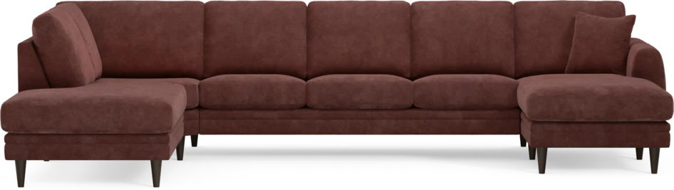 Eden - 3-sits soffa med divan vänster och schäslong höger - Röd