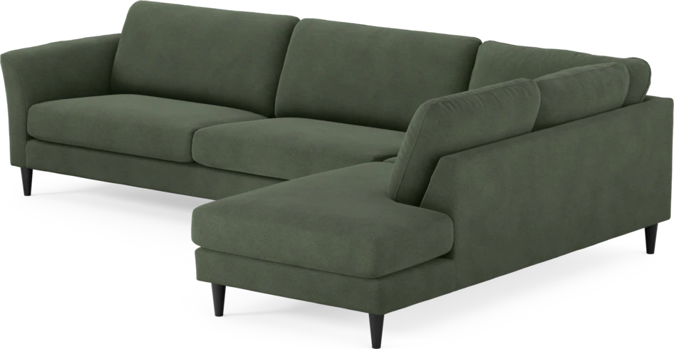 Bridge - 4-sits soffa med divan höger - Grön