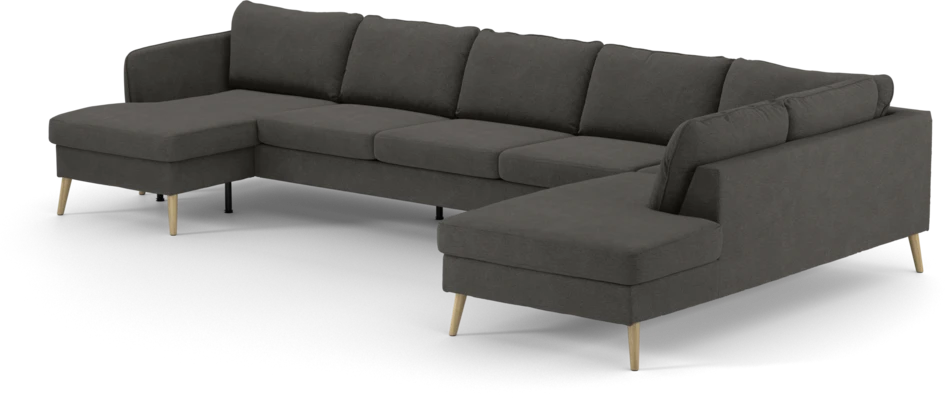 County - 4-sits soffa med schäslong vänster och divan höger - Brun