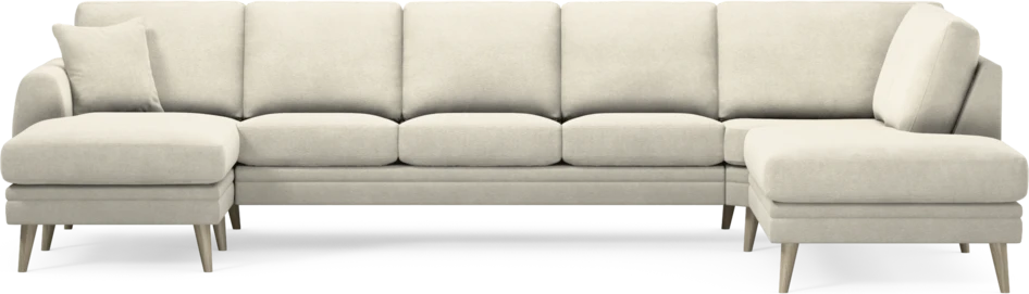 Eden - 3-sits soffa med schäslong vänster och divan höger - Vit