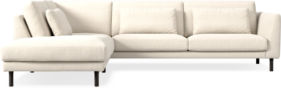 Willow - 3-sits soffa med divan vänster, fast klädsel - Vit