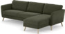 Bridge - 3-sits soffa med schäslong höger - Grön
