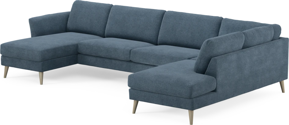 Bridge - 3-sits soffa med schäslong vänster och divan höger - Blå