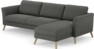 Bridge - 3-sits soffa med schäslong höger - Grå