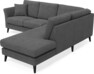 Eden - 2-sits soffa med divan - Svart