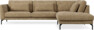 Willow - 3-sits soffa med divan höger, fast klädsel - Brun