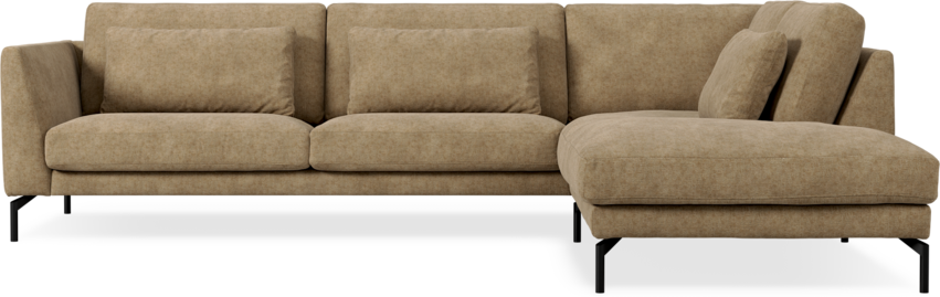 Willow - 3-sits soffa med divan höger, fast klädsel - Brun