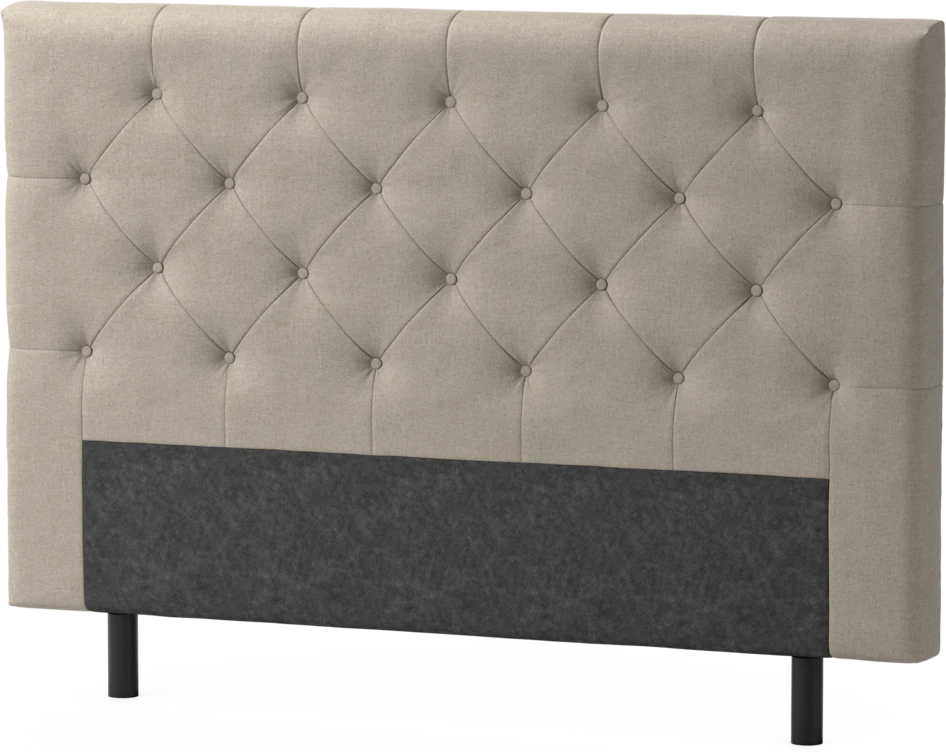 Delux Pikerad Låg - Sänggavel, 90-210 cm - Beige