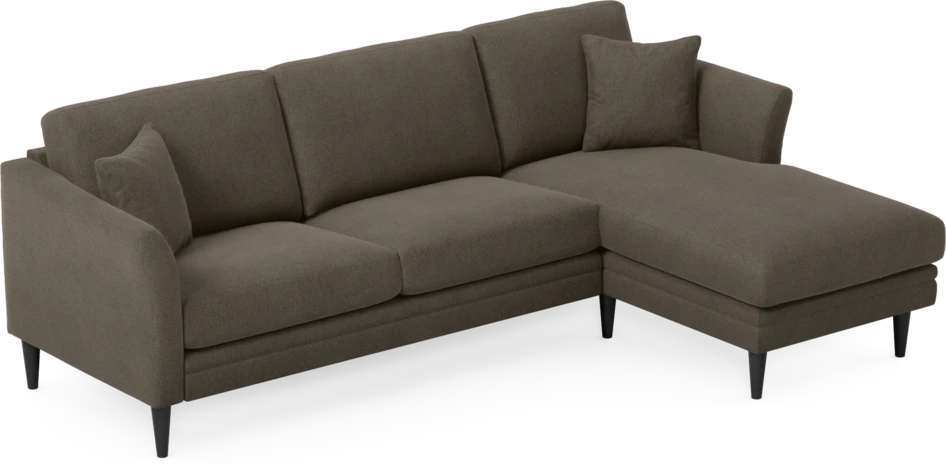 Eden - 2,5-sits soffa med schäslong - Brun