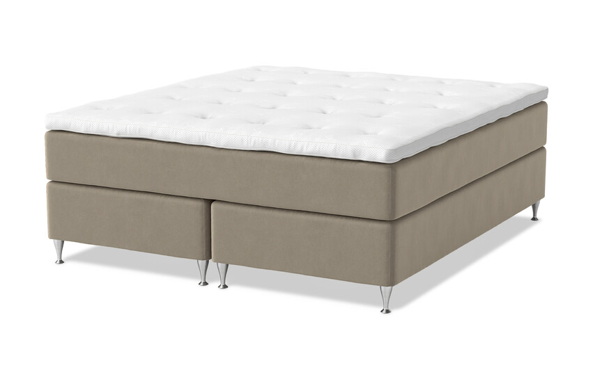 Dream Delux - Kontinentalsäng, dubbelsäng med bäddmadrass Dream Delux vit - Brun
