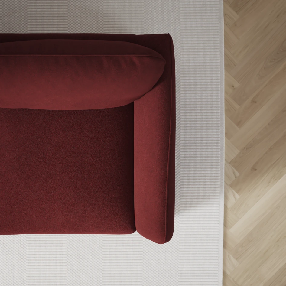 Öland - Bäddsoffa 3-sits, längsbäddad - Röd