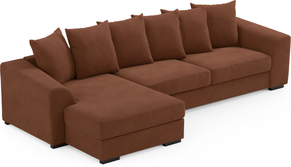 Town - 3-sits soffa med schäslong vänster - Orange