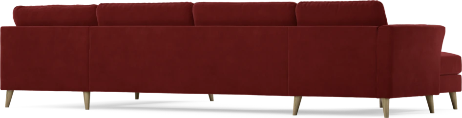 Bridge - 3-sits soffa med schäslong vänster och divan höger - Röd