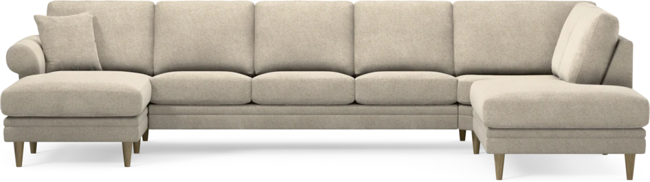 Eden - 3-sits soffa med schäslong vänster och divan höger - Beige