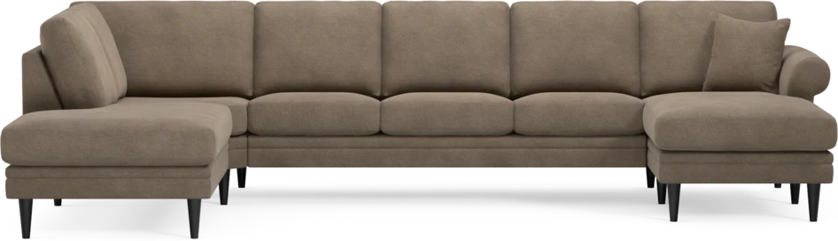 Eden - 3-sits soffa med divan vänster och schäslong höger - Brun