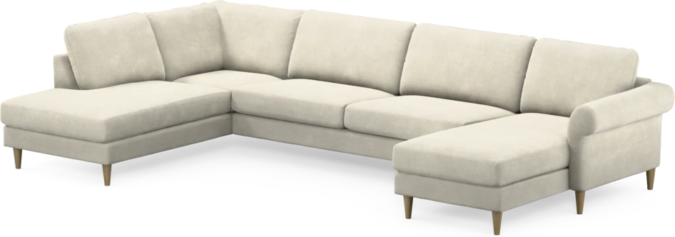 Bridge - 3-sits soffa med divan vänster och schäslong höger - Vit