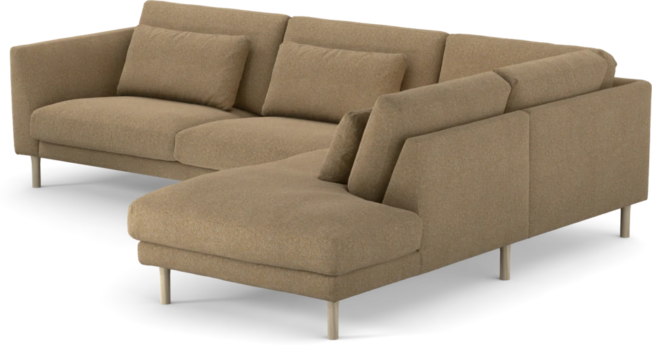 Willow - 3-sits soffa med divan höger, fast klädsel - Gul