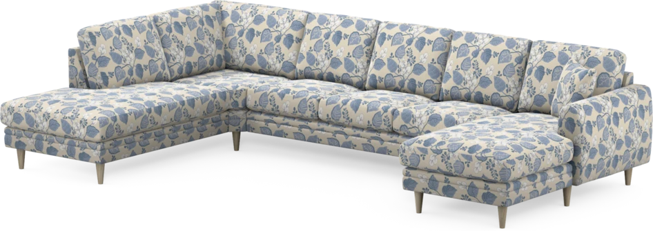 Eden - 3-sits soffa med divan vänster och schäslong höger - Flerfärgad