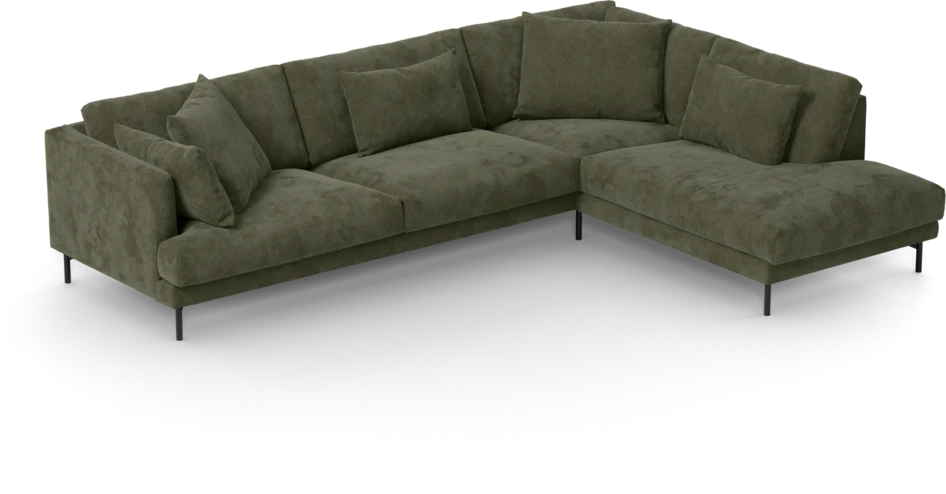 Harper - 3-sits soffa med divan höger - Grön