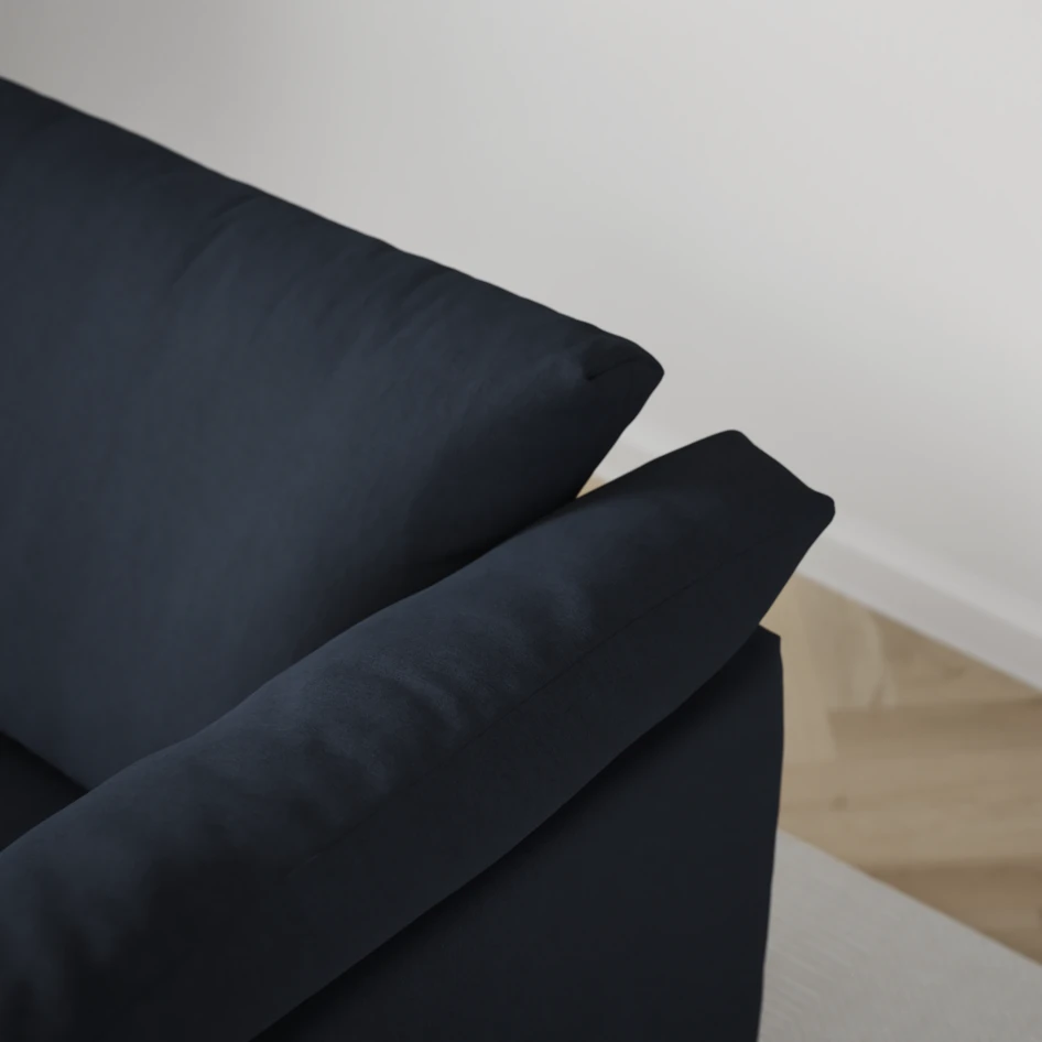Cherrie - 3-sits soffa med divan höger, fast klädsel - Blå