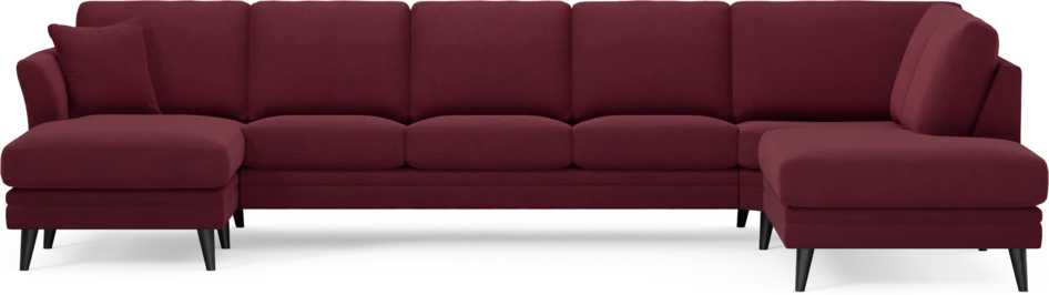 Eden - 3-sits soffa med schäslong vänster och divan höger - Röd