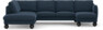 Madison Lux - 2-sits soffa med divan vänster och schäslong höger - Blå